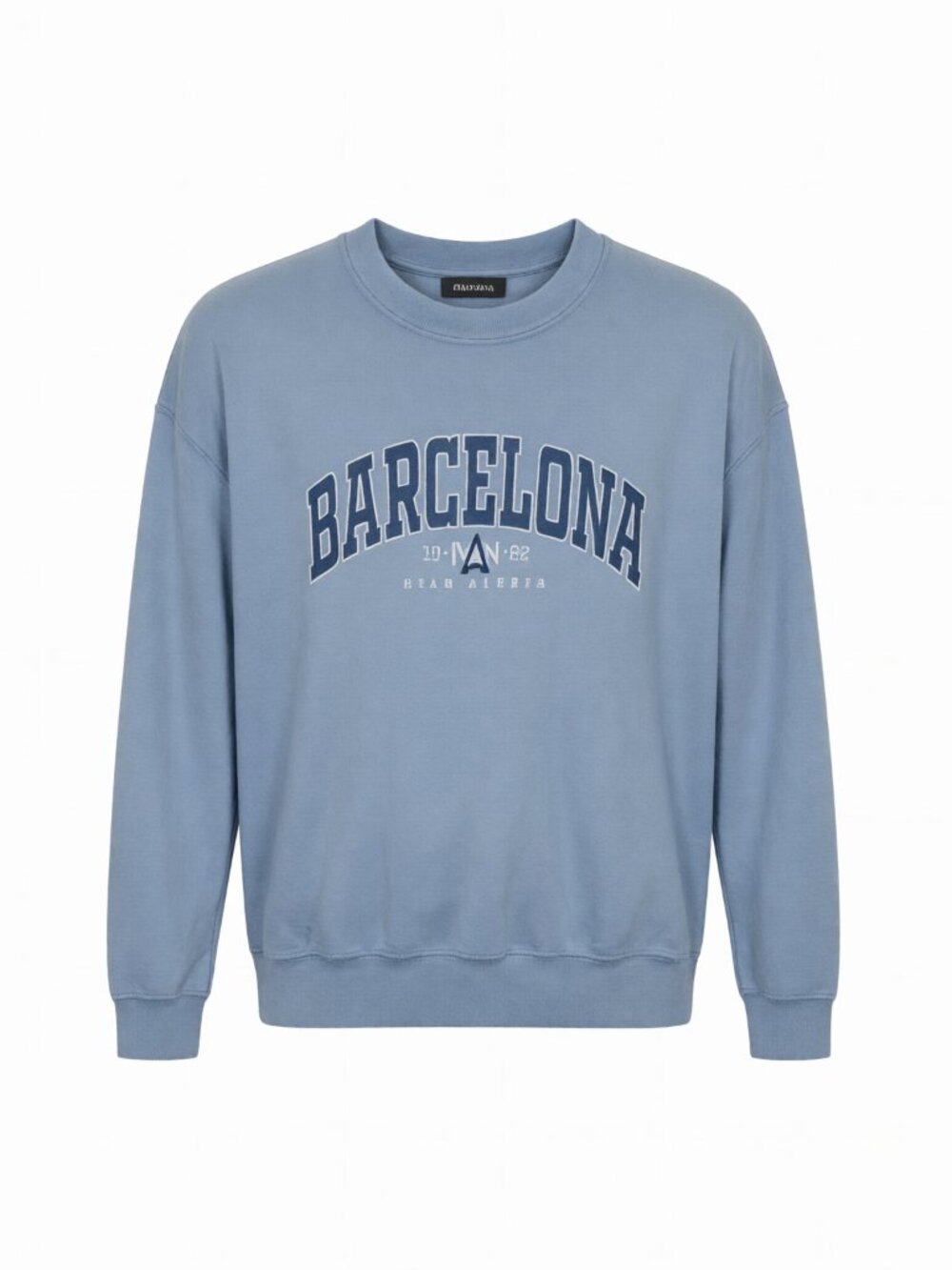 Gildan Men's Unisex M Blue Barcelona Graphic Sweatshirt Cotton Blend Crew Neck